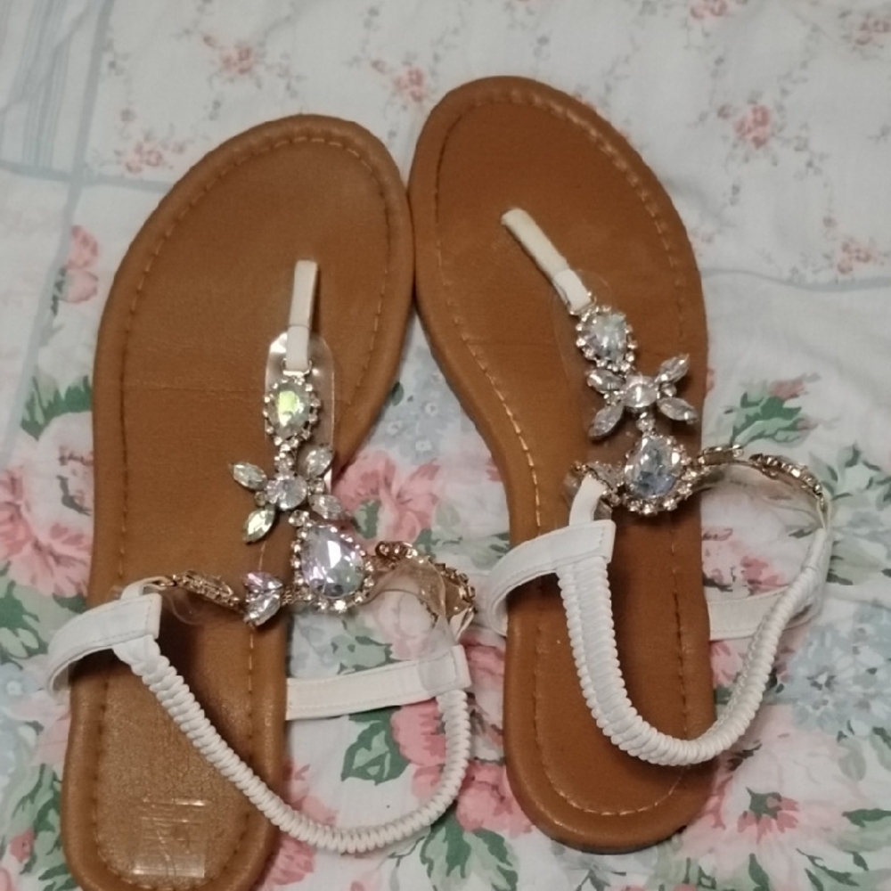 Embellished Sandals with Rhinestones
